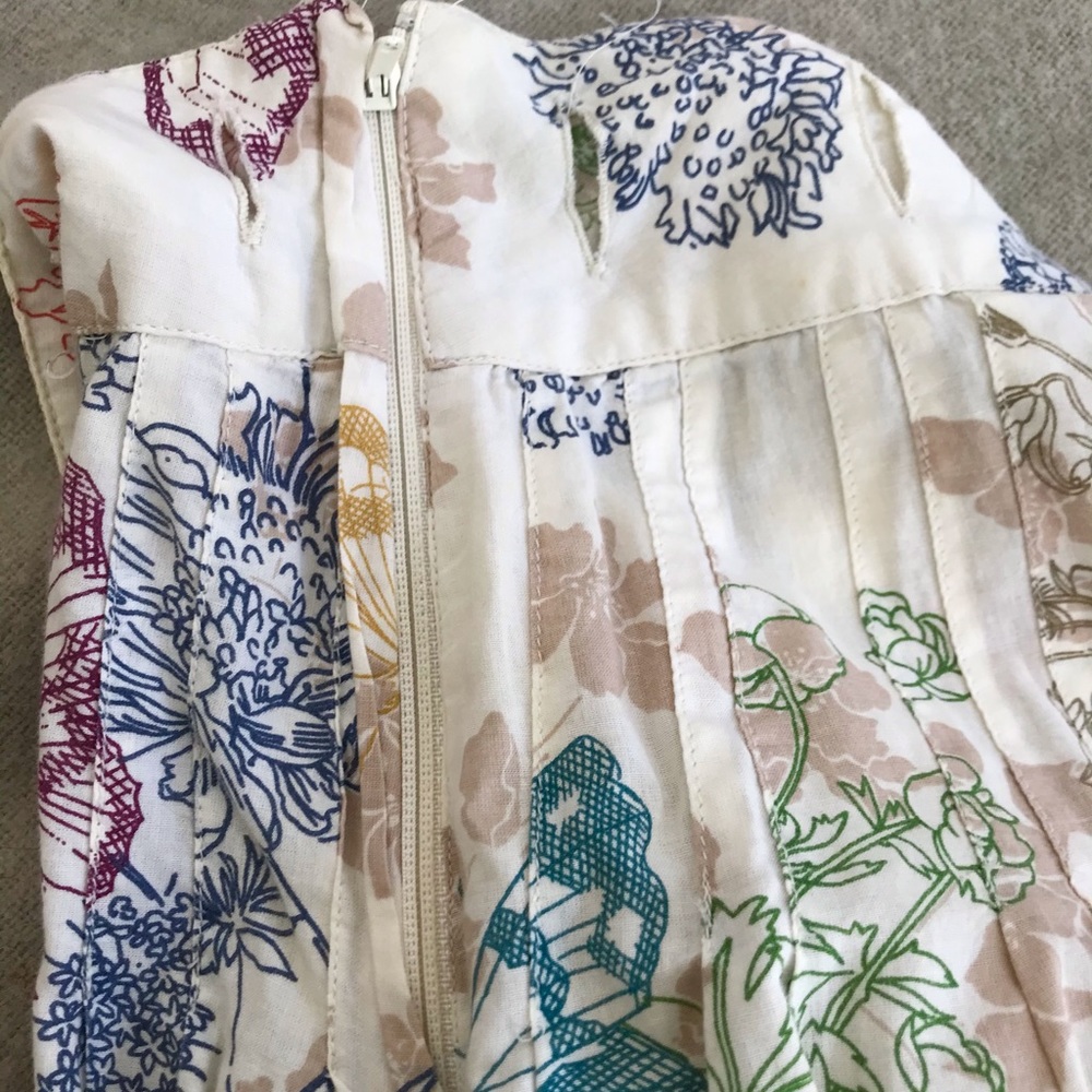 H&M cotton floral print A-line skirt sz 4 - Picture 3 of 4